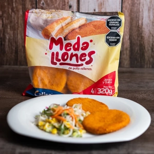 Medallones de pollo rellenos con Jamón y Queso